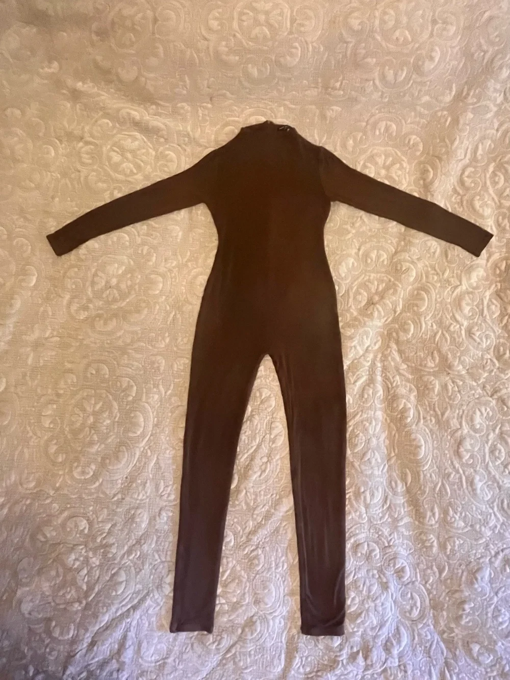 naked wardrobe Chocolate Brown Seamless Long-Sleeve Jumpsuit
